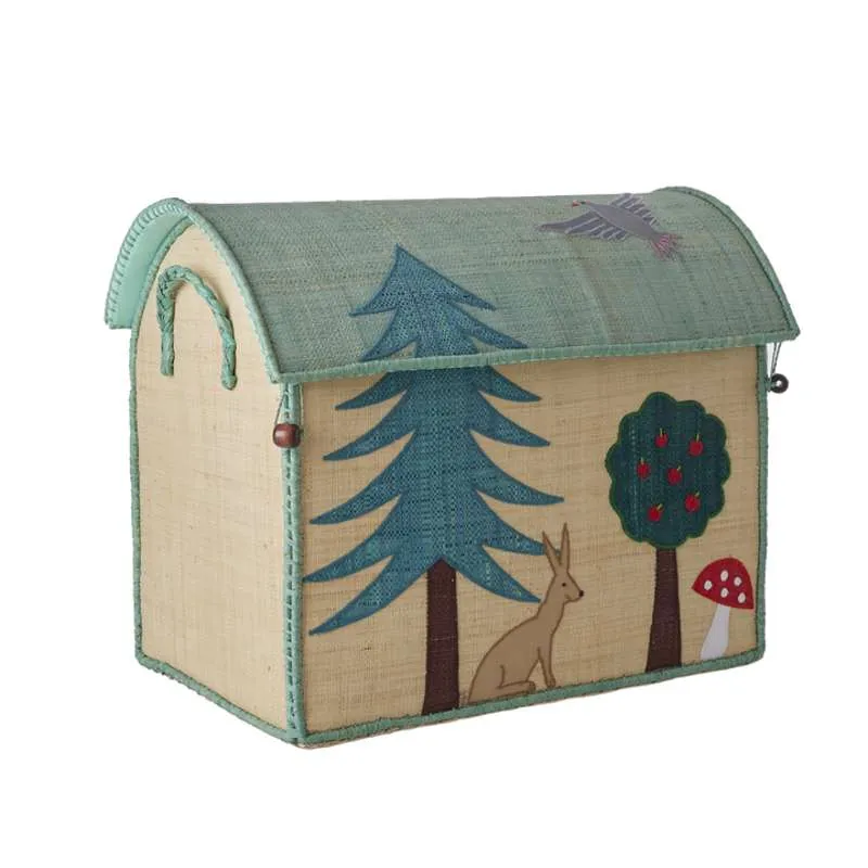 Под леглото RICE Raffia Storage House - Happy Forest - Medium