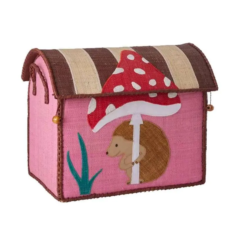 Stackable RICE Raffia Storage House - Happy Forest - Мъничък