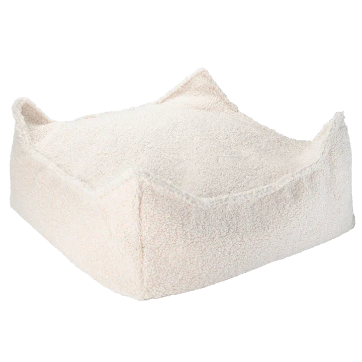 Wigiwama Square Baby Pouffe Ottoman Cream White