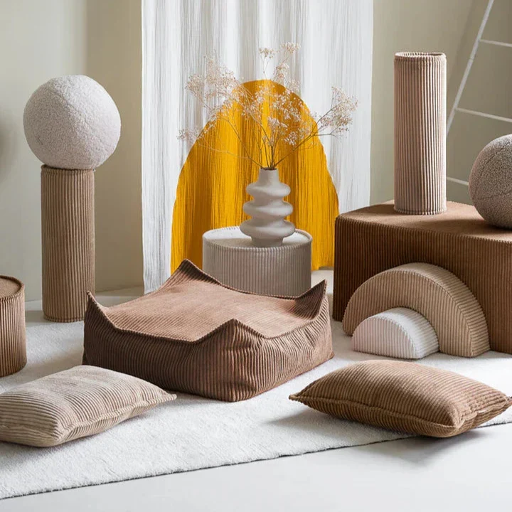 Wigiwama Square Baby Pouffe Ottoman Toffee