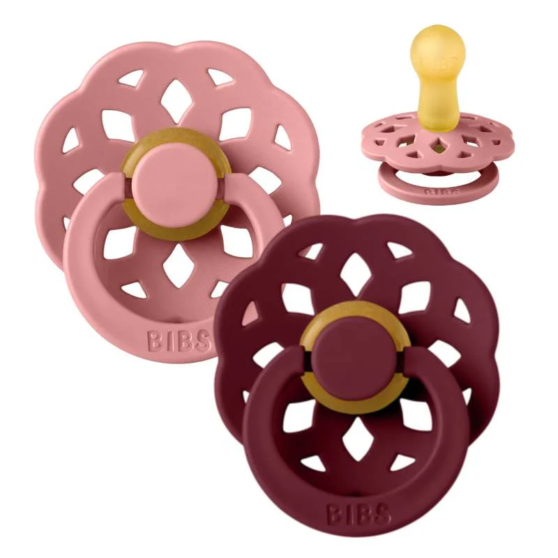 Bibs Boheme Pacifier - 2-Pack - sz. 2 - natural rubberized - Dusty Pink/Elderberry