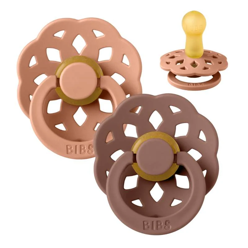 Bibs Boheme Pacifier - 2-Pack - sz. 2 - natural tpr - Peach/Woodchuck