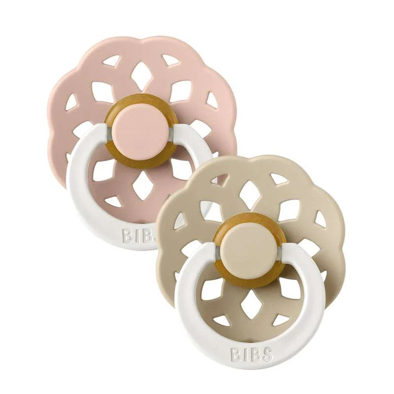 Bibs Boheme Pacifier - 2-Pack - sz. 2 - natural tpr - GLOW - Blush/Vanilla