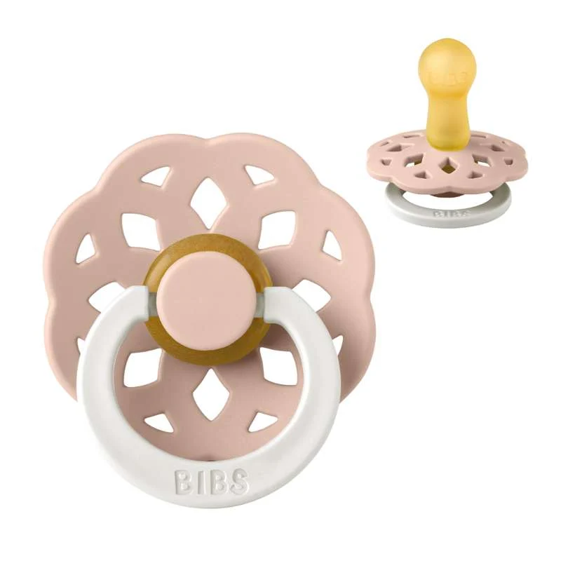 Bibs Boheme Pacifier - sz. 2 - natural rubberized - GLOW - Blush