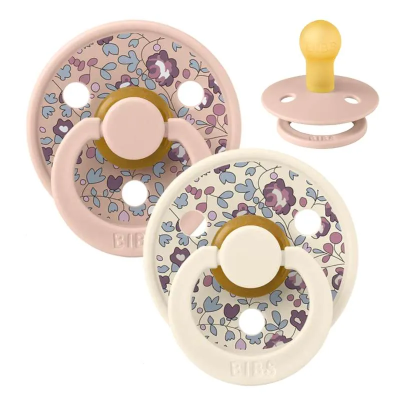 Bibs Round Colour Pacifier - 2-Pack - sz. 2 - natural rubberized - Liberty - Eloise/Blush Mix