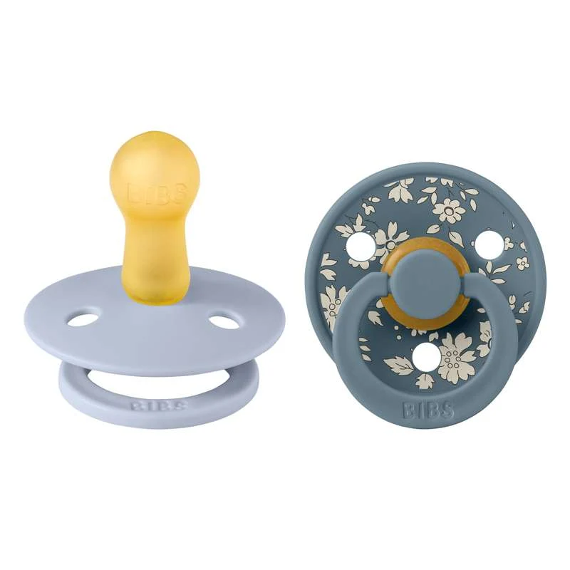 Bibs Round Colour Pacifier - 2-Pack - sz. 2 - natural rubber - Liberty - Capel/Dusty Сапфир Mix