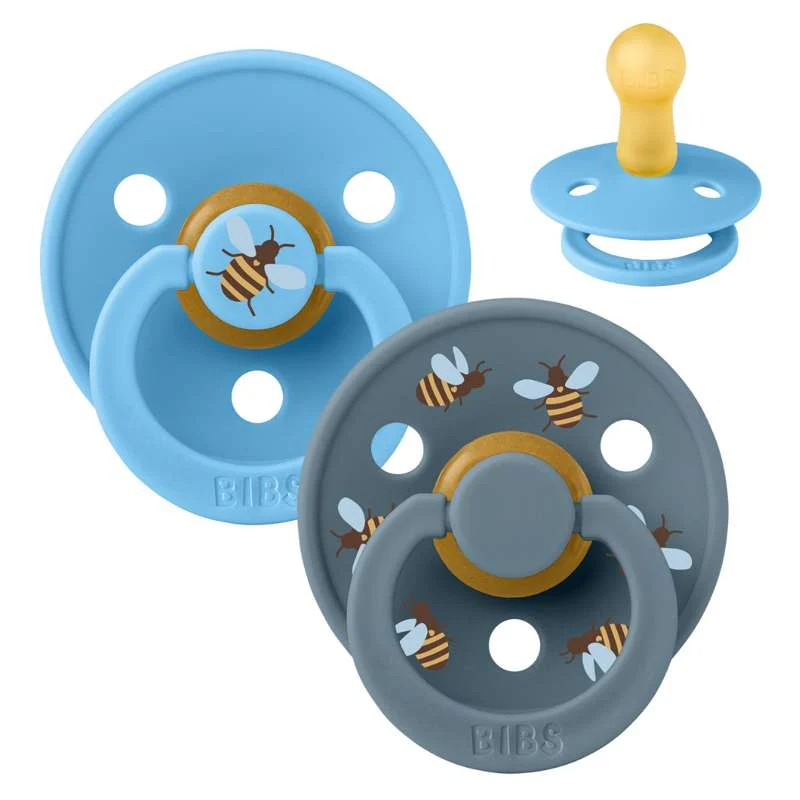 Bibs Round Colour Pacifier - 2-Pack - sz. 2 - natural tpr - Studio - Bumblebee - Breeze Mix