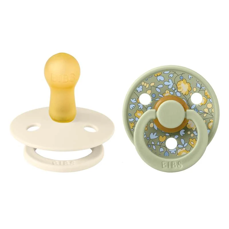 Bibs Round Colour Pacifier - 2-Pack - sz. 2 - natural tpr - Liberty - Eloise/Sage Mix