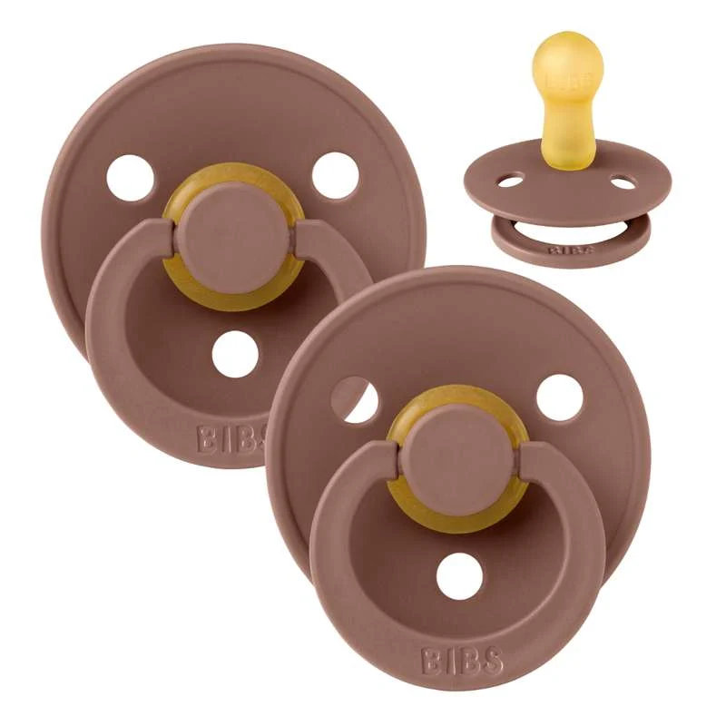 Bibs Round Colour Pacifier - 2-Pack - sz. 2 - natural tpr - Woodchuck/Woodchuck
