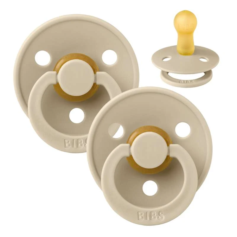 Bibs Round Colour Pacifier - 2-Pack - sz. 2 - natural tpr - Vanilla/Vanilla