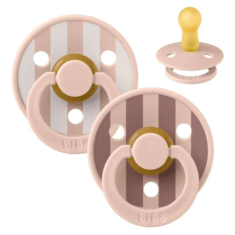Bibs Round Colour Pacifier - 2-Pack - sz. 2 - natural rubberized - Studio - Block - Blush Mix