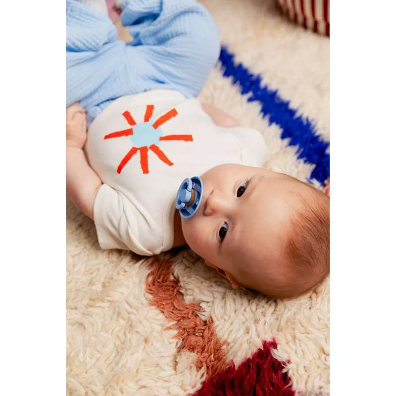 Bibs Round Colour Pacifier - 2-Pack - sz. 2 - natural tpr - Studio - Pin - Sky Blue/Sky Blue