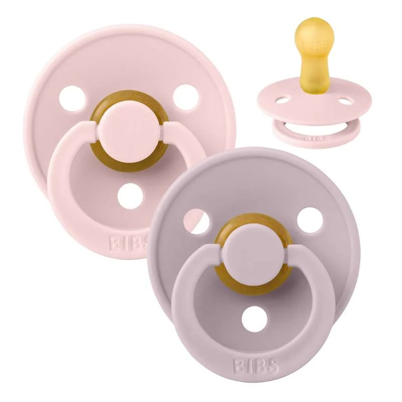 Bibs Round Colour Pacifier - 2-Pack - sz. 2 - natural tpr - Blossom/Dusky Lilac