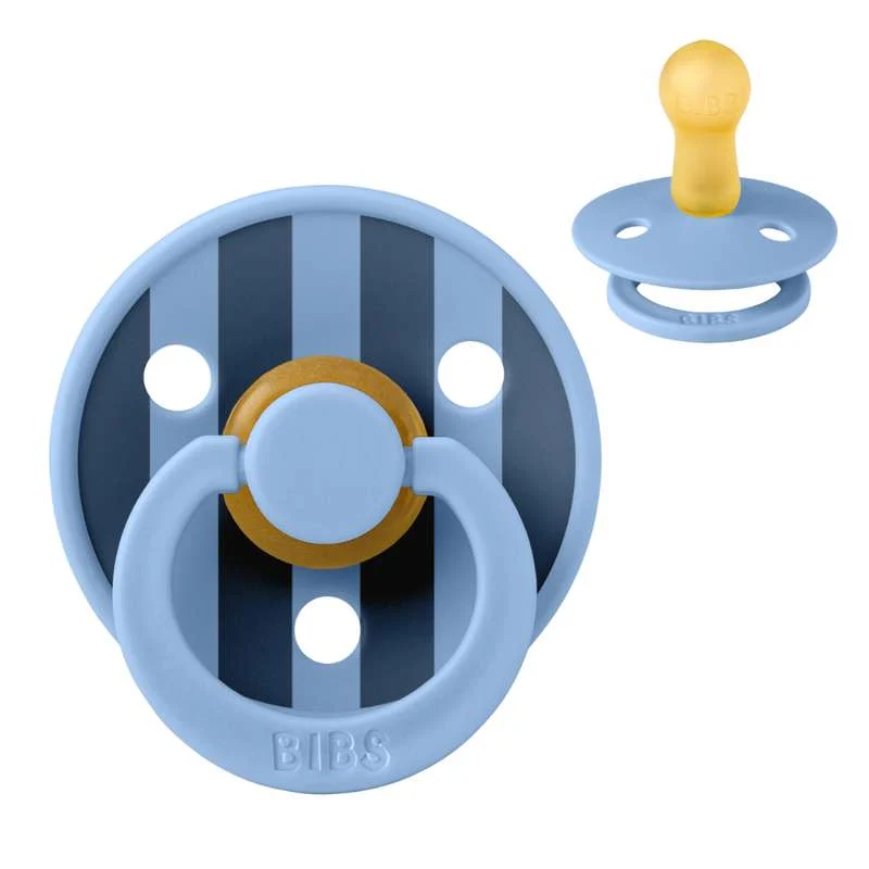 Bibs Round Colour Pacifier - sz. 2 - natural rubber - Studio - Block - Sky Лазурен