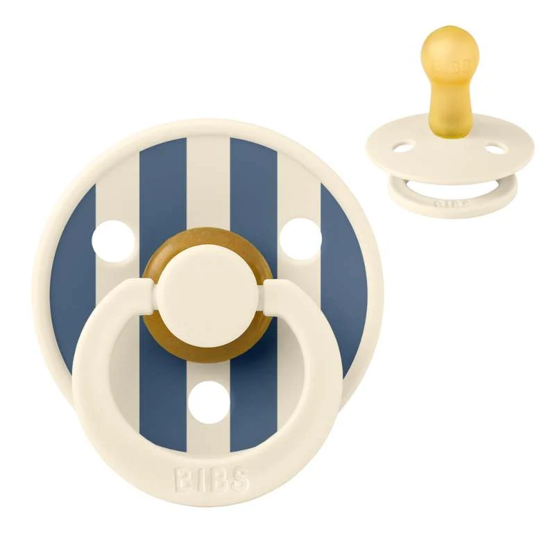Bibs Round Colour Pacifier - sz. 2 - natural rubber - Studio - Block - Втвърден Blue