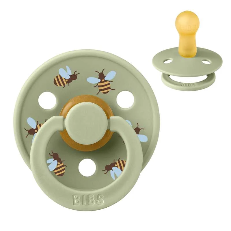 Bibs Round Colour Pacifier - sz. 2 - natural rubberized - Studio - Bumblebee - Sage