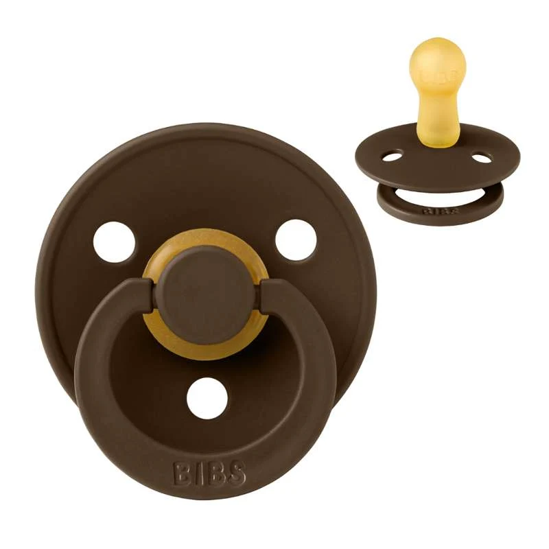 Bibs Round Colour Pacifier - sz. 2 - natural rubberized - Mocha