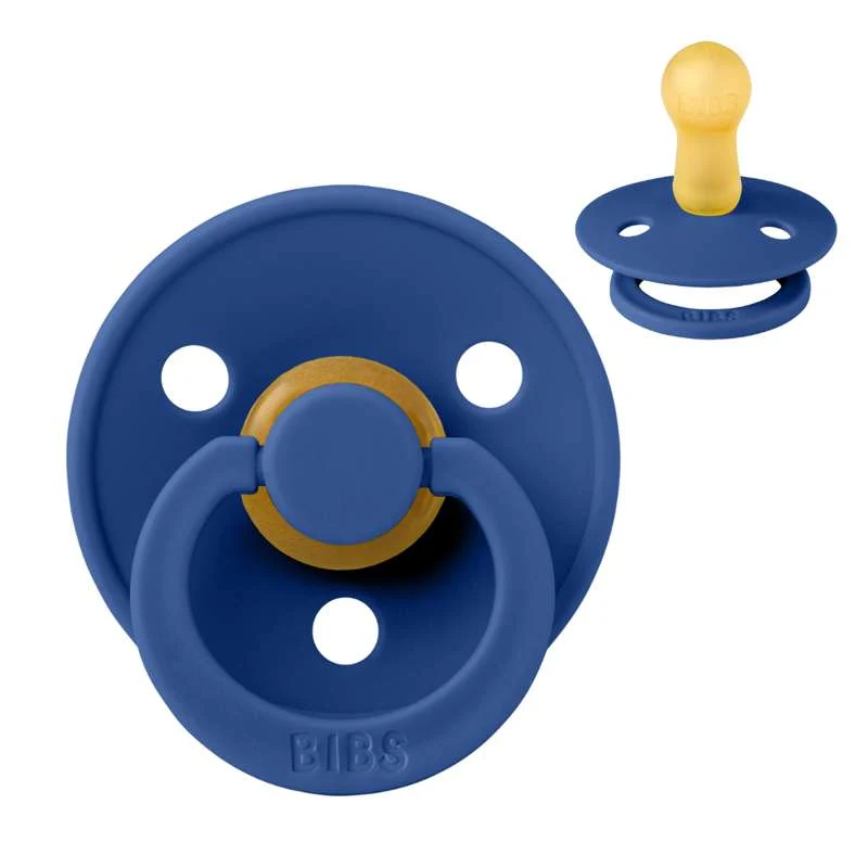 Bibs Round Colour Pacifier - sz. 2 - natural rubberized - Cornflower