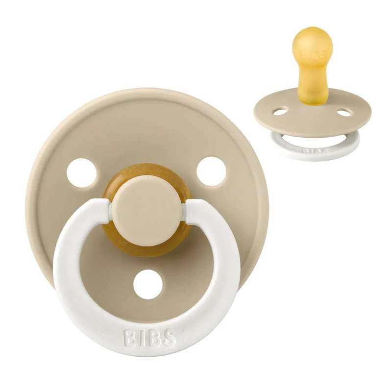 Bibs Round Colour Pacifier - sz. 2 - natural rubberized - GLOW - Vanilla
