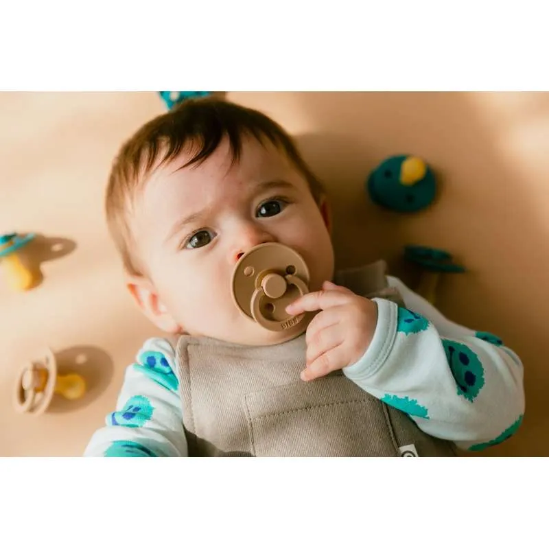 Bibs Round Colour Pacifier - sz. 2 - natural tpr - Taupe