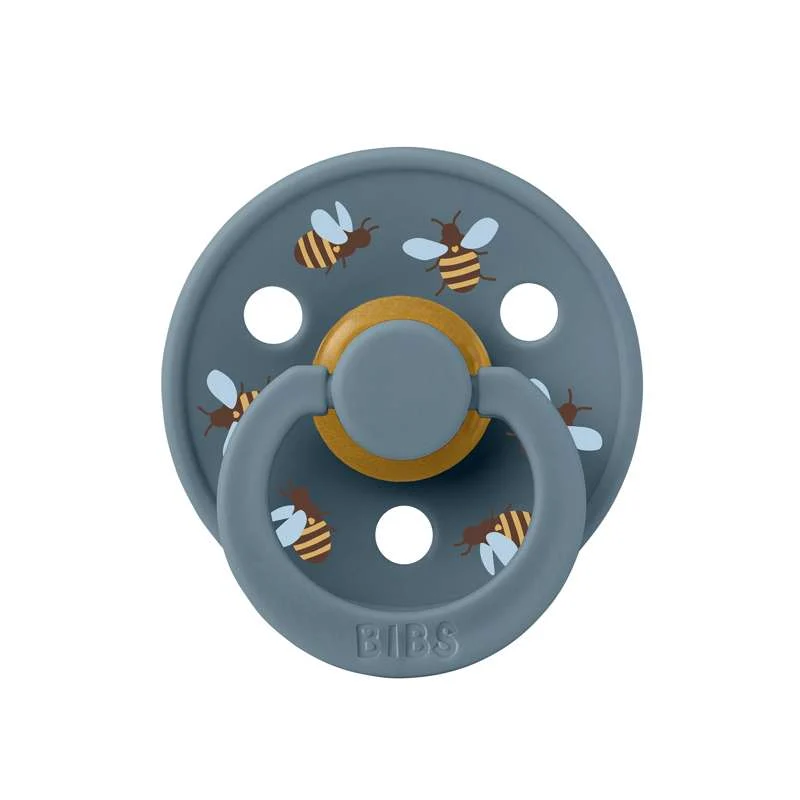 Bibs Round Colour Pacifier - sz. 2 - natural tpr - Studio - Bumblebee - Petrol