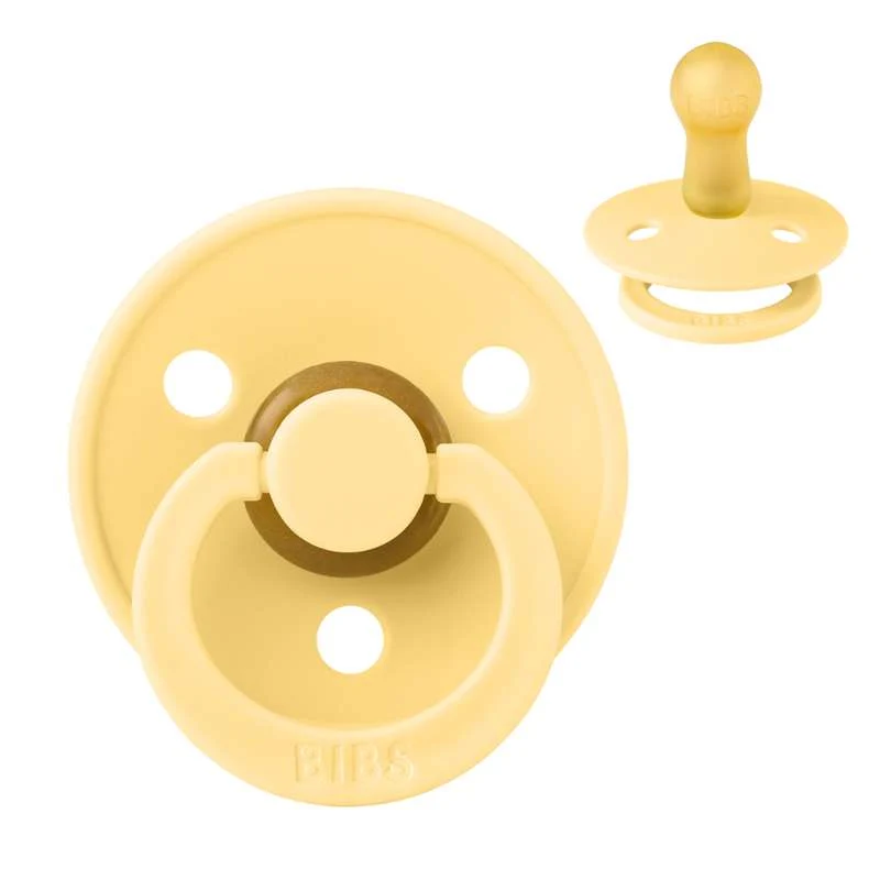 Bibs Round Colour Pacifier - sz. 2 - natural tpr - Pale Butter