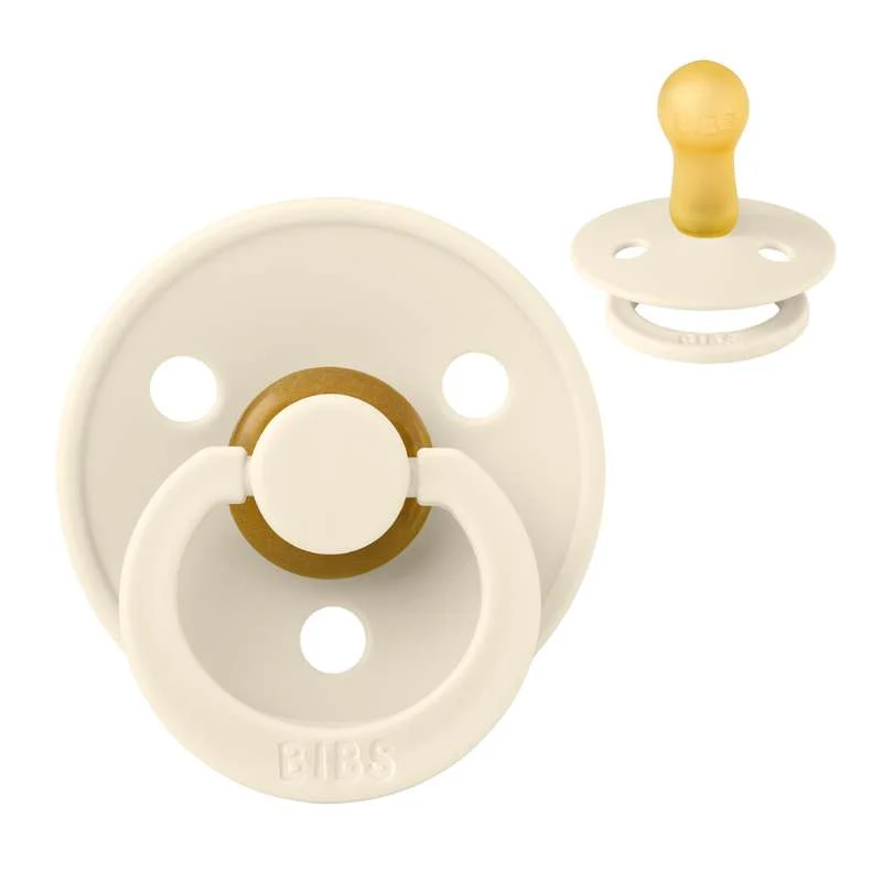 Bibs Round Colour Pacifier - sz. 2 - natural tpr - Ivory