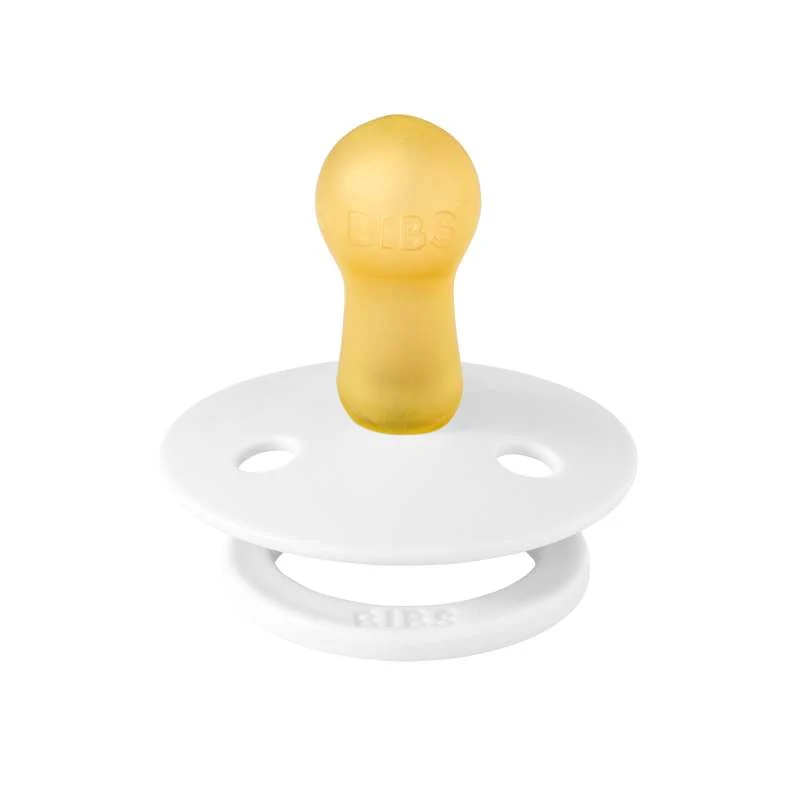 Bibs Round Colour Pacifier - sz. 2 - natural tpr - Hvid
