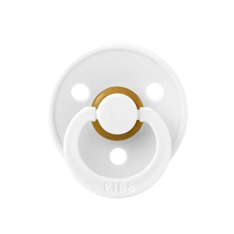 Bibs Round Colour Pacifier - sz. 2 - natural tpr - Hvid