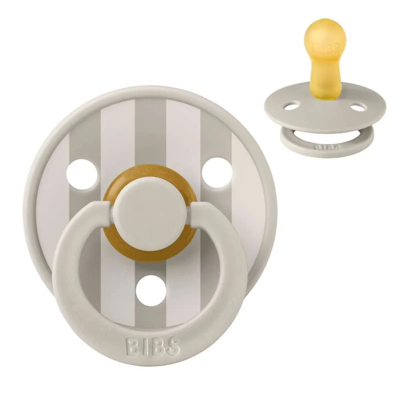 Bibs Round Colour Pacifier - sz. 2 - natural tpr - Studio - Block - Sand/Ivory
