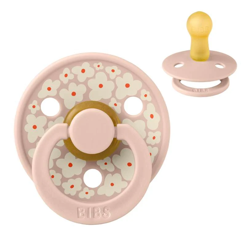 Bibs Round Colour Pacifier - sz. 2 - natural tpr - Studio - Jasmine Field - Blush