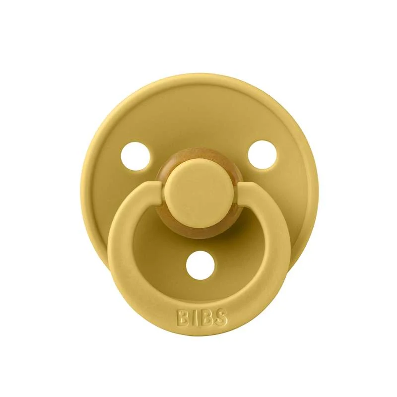 Bibs Round Colour Pacifier - sz. 2 - natural tpr - Mustard