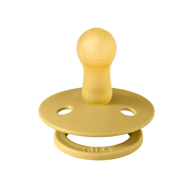 Bibs Round Colour Pacifier - sz. 2 - natural tpr - Mustard