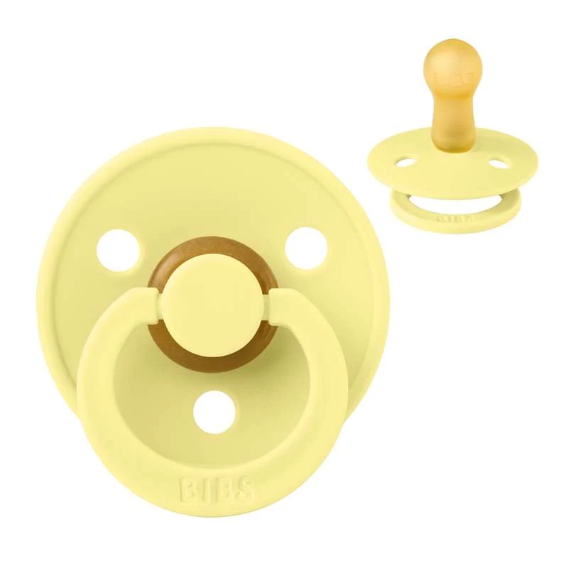Bibs Round Colour Pacifier - sz. 2 - natural tpr - Sunshine