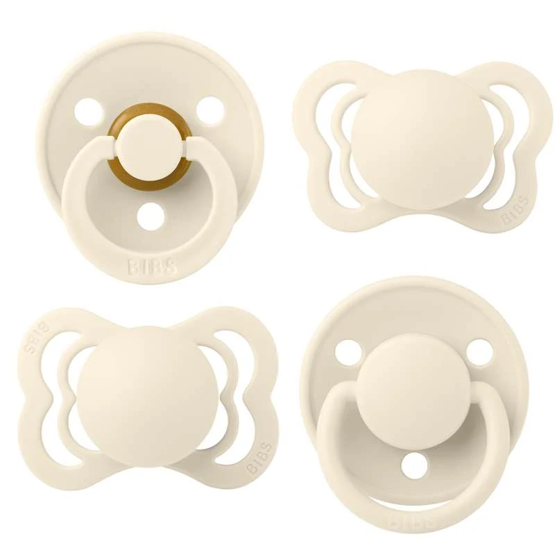 BIBS Try-It Collection - 4 Different Pacifiers - sz. 2 - Ivory