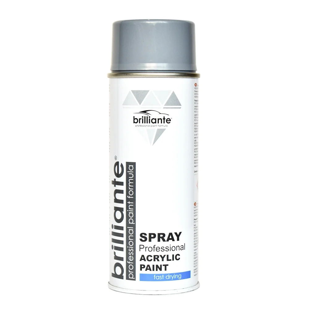 Професионална акрилна боя спрей Brilliante, сиво сребристо, 400 мл