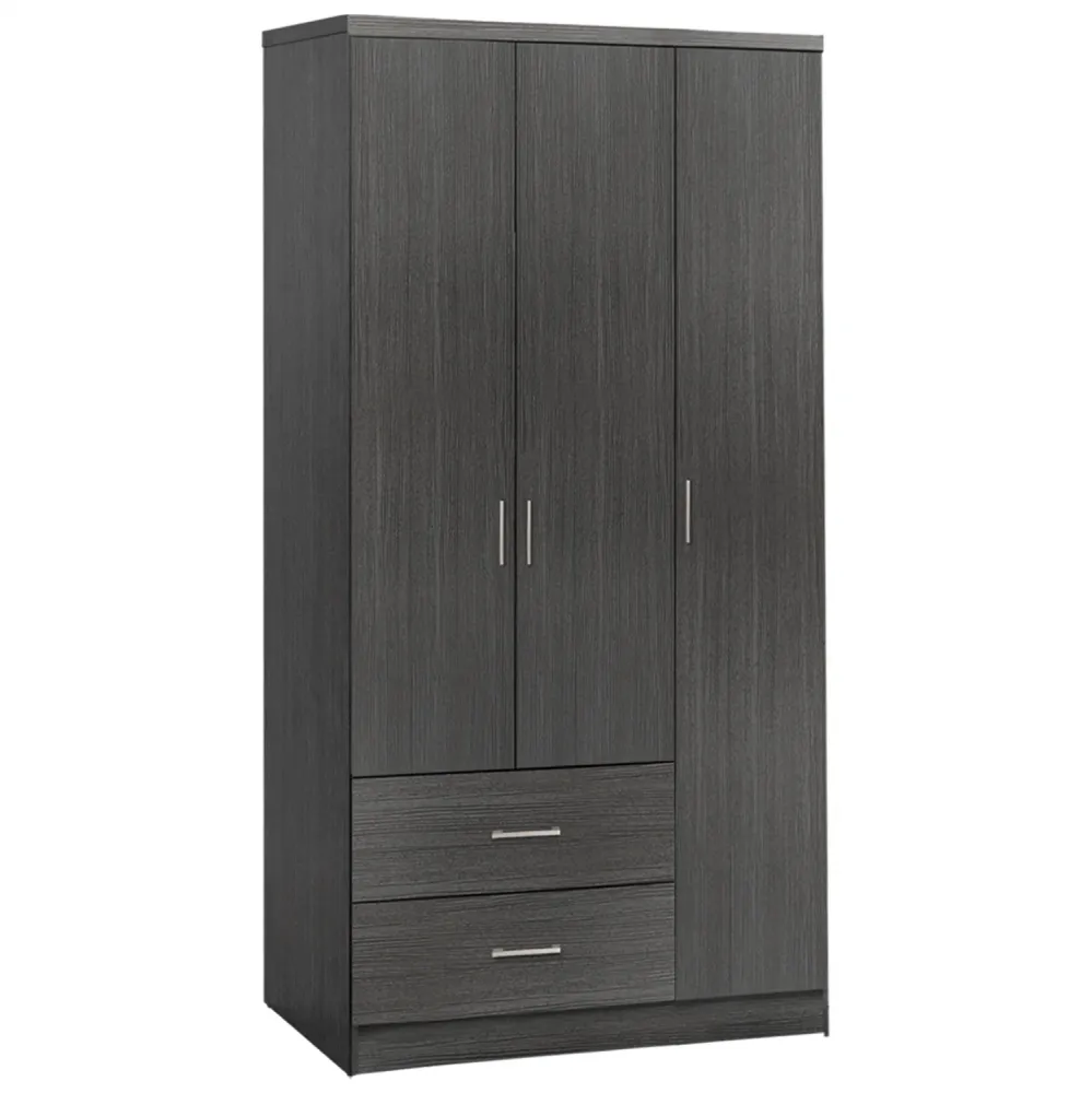 Гардероб с 3 врати и 2 чекмеджета Caesar цвят зебрано 89x42.5x181 см
