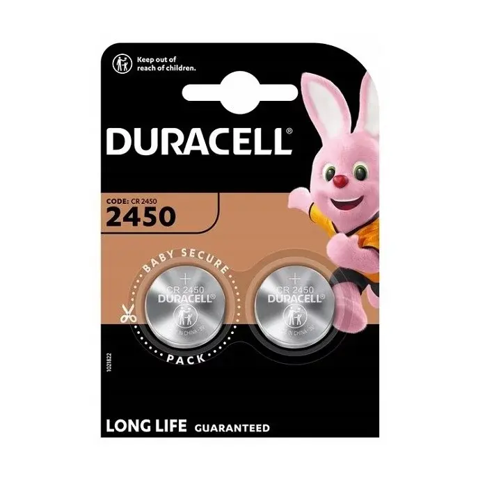 Батерия литиев CR2450 3V 2pk блистер DURACELL /цена за 2 батерии/