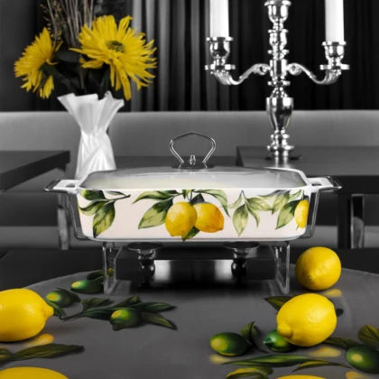 G1165 Съд за печене и топло сервиране Lemons & Silver 38.5 см - керамика