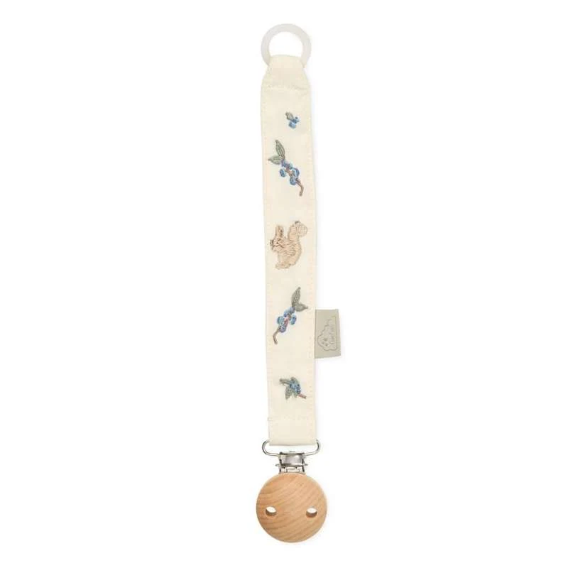 Industrial Grade Cam Cam Copenhagen Pacifier clip - Embroidered - GOTS - Blueberries