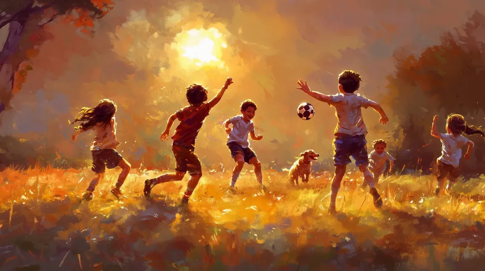 Kinderzimmer Tapete | Sommer Outdoor-Spiele