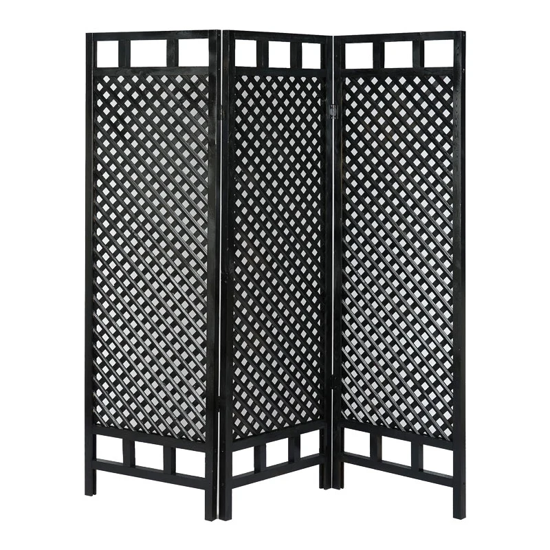 Дървен параван Locky черен 150x2x160см