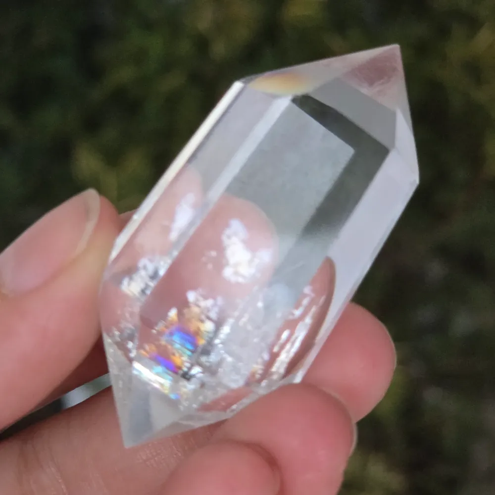 Планински кристал с двойна точка/безцветен кварц модел mini14