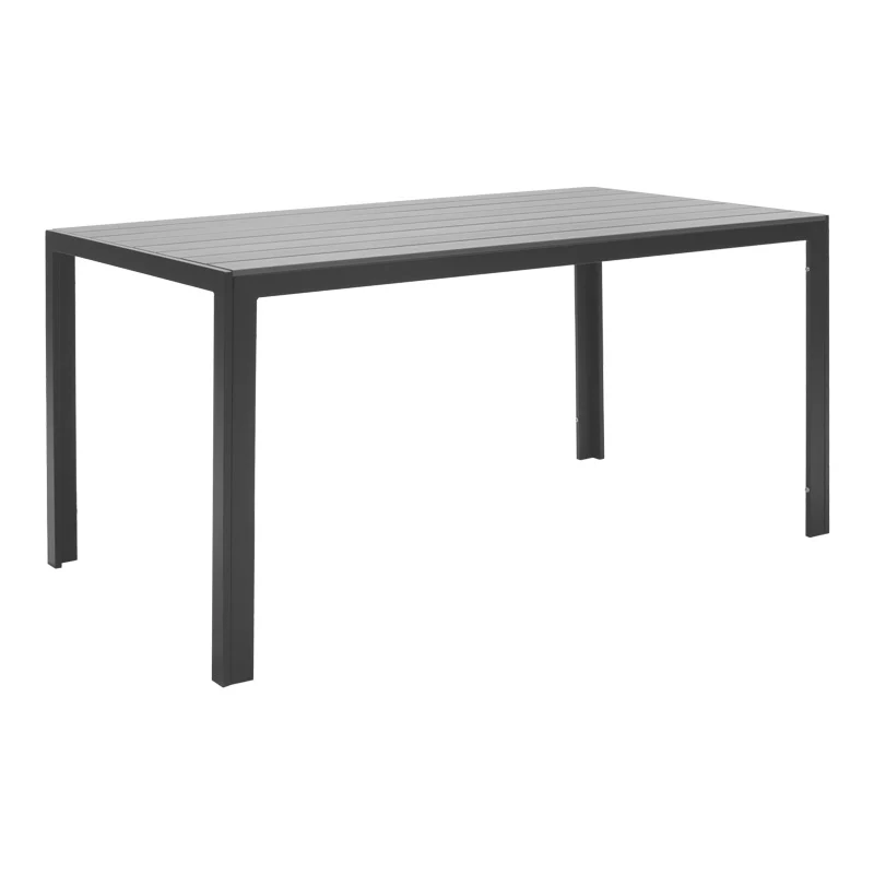 Градинска маса Nares алуминий черен шперплат антрацит 140x80x72.5cм