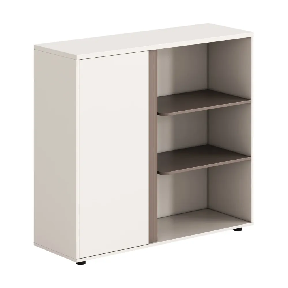 Шкаф/библиотека Newline меламин бял и светло кафяв 120x40x110см.