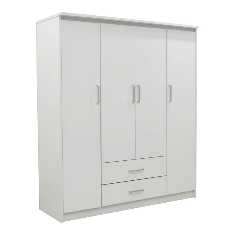 Гардероб OLYMPUS с 4 врати и чекмеджета в бял цвят 159x57x183см