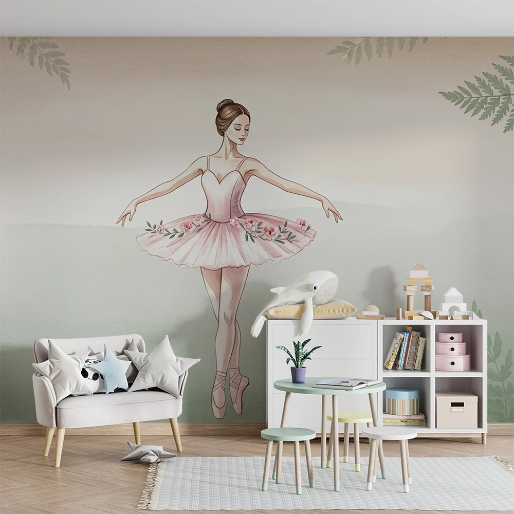 Papel de parede crianç | Bailarina e natureza suave
