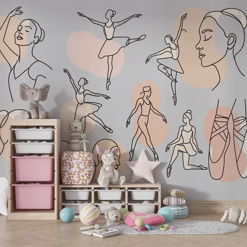Papel de parede crianç | Bailarinas elegantes e silhuetas artísticas