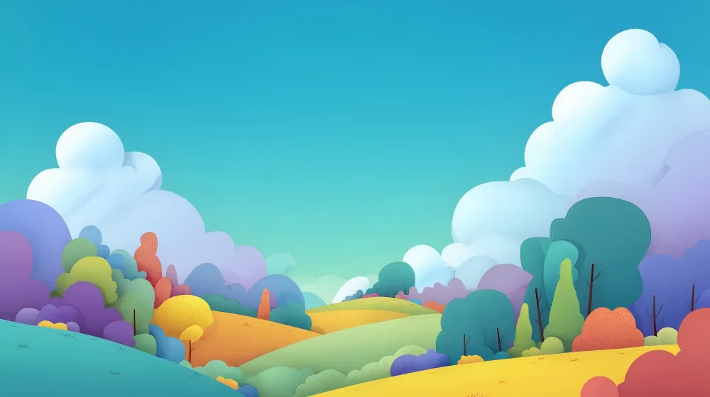 Papel de parede crianç | Paisagem de colinas coloridas