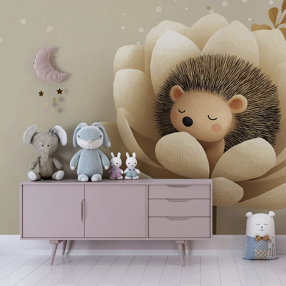 Papel de parede quarto bebê | Спящо бодливо иглолистно в цвете деликатност